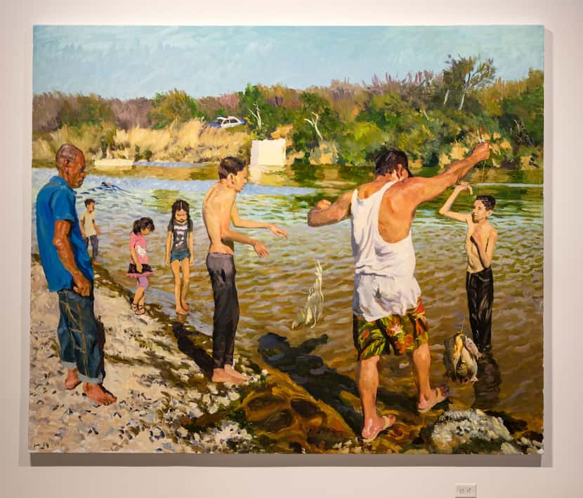 Liu Xiaodong, "Boundary River," 2019; oil on canvas