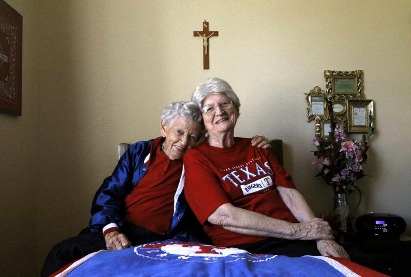 Sister Frances Evans (left), and her best friend and baseball buddy Sister Maggie Hession in...