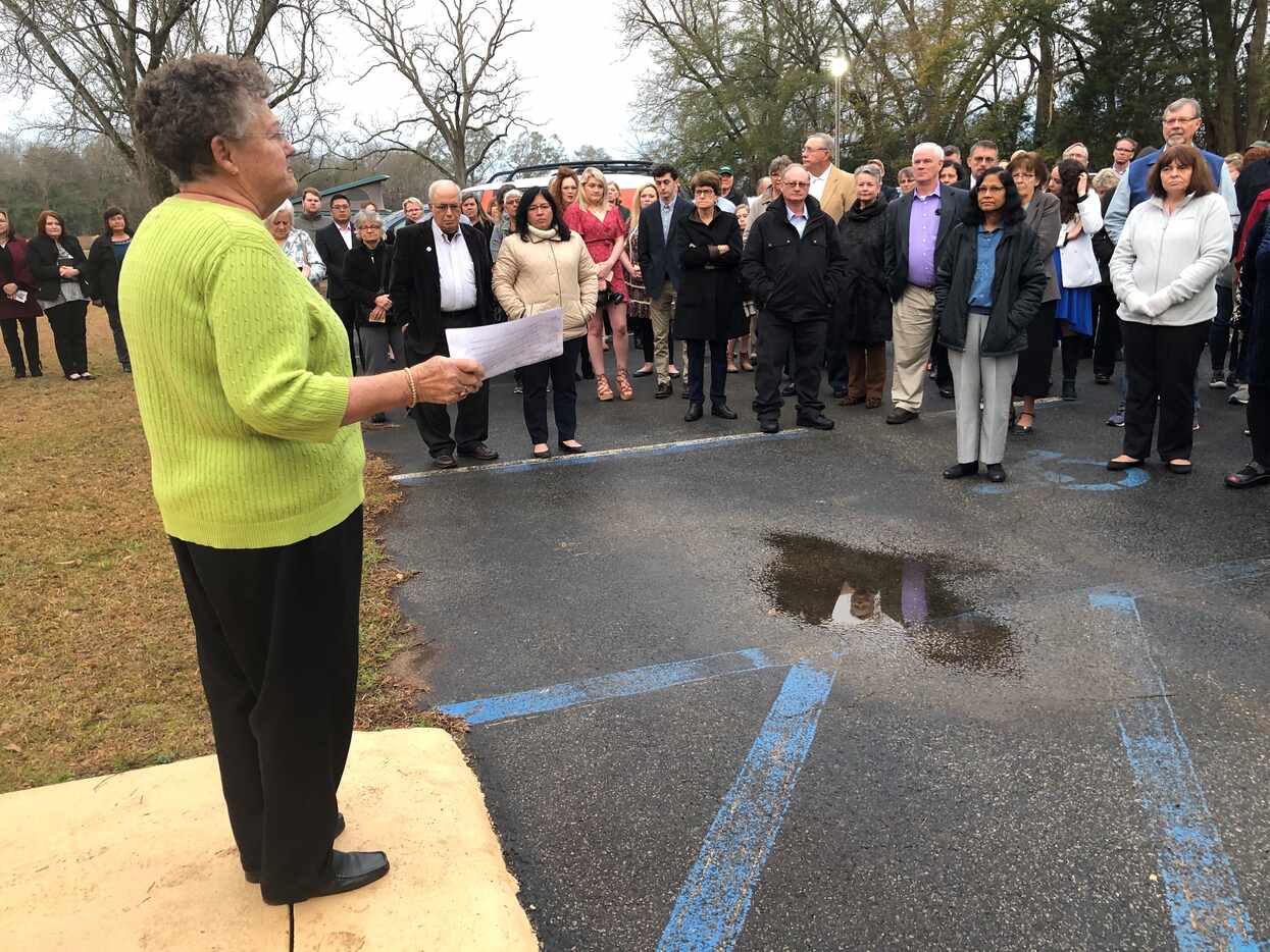 Jan Williams, fondly called "Miss Jan," gives detailed instructions to church visitors. If...