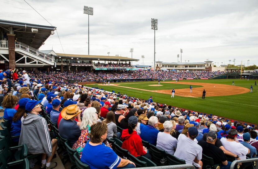 The Texas Rangers took on the Chicago Cubs in a nearly sold out spring training game at the...