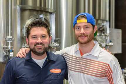 Local brewers Gary Humble (left) and Gavin Secchi (right) of Grapevine Craft Brewery and the...
