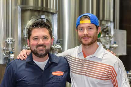 Local brewers Gary Humble (left) and Gavin Secchi (right) of Grapevine Craft Brewery and the...