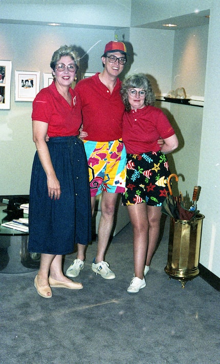 Southwest Airlines executive assistant Helen Bordelon (from left), with Ron Ricks and...