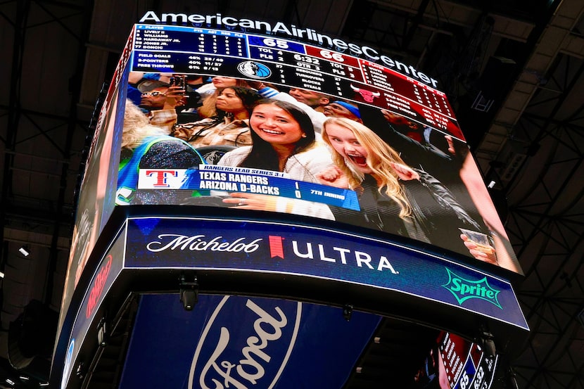 The Mavericks show Game 5 of the World Series between the Texas Rangers and Arizona...