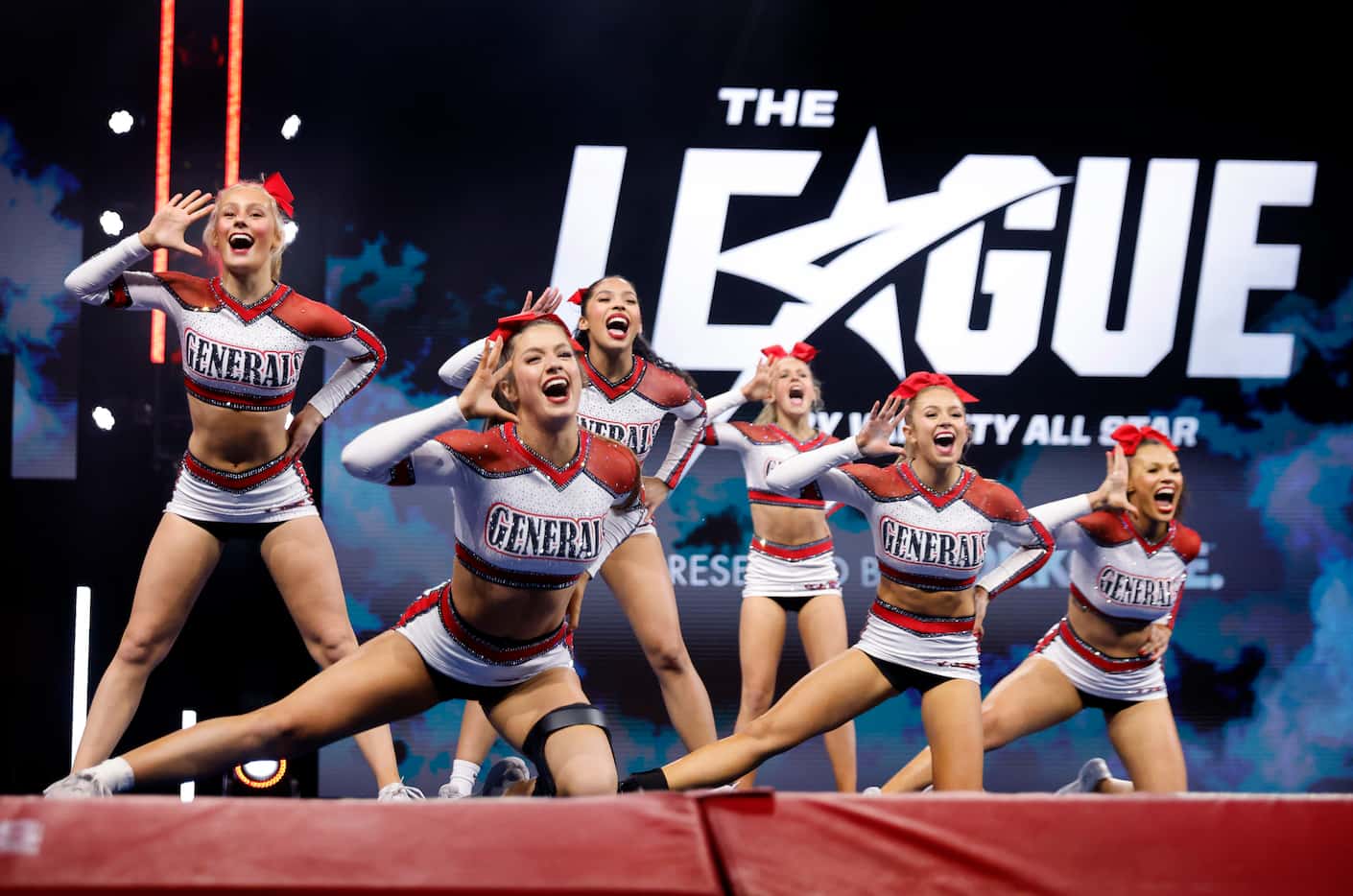 The Woodland Elite Generals team from Houston finishes their performance during the NCA...