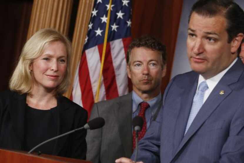 
Sen. Kirsten Gillibrand, D-N.Y., shown last July, had the backing of Sen. Ted Cruz,...
