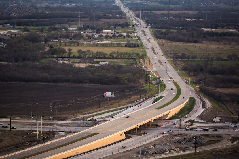 Construction on U.S. Highway 380 at Preston Road photographed on Monday, March 6, 2017, in...