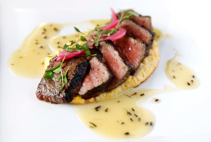 Grilled Cervena Venison made with charred corn, jalapeno cheddar grits, pickled red onions...
