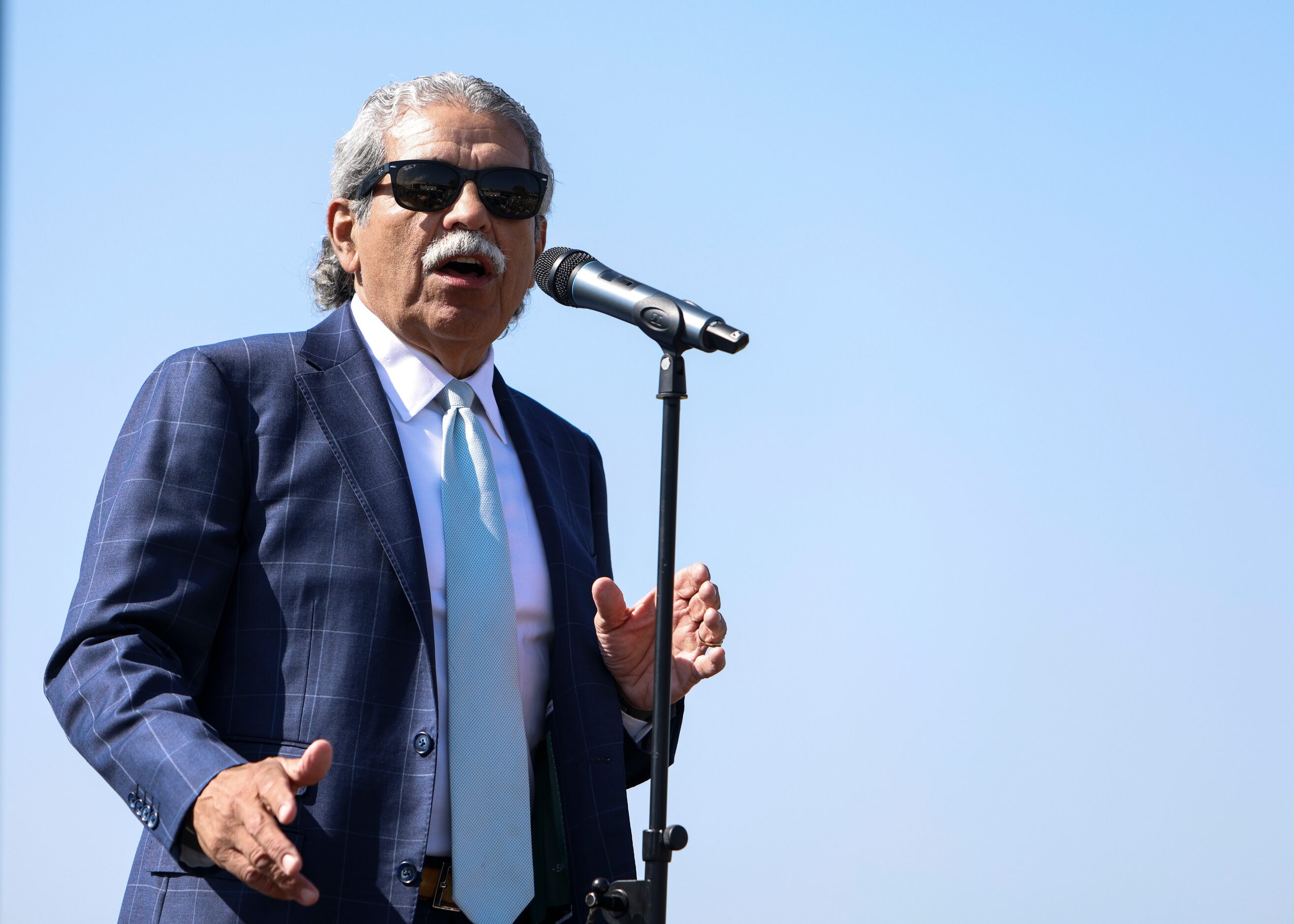 Dallas Independent School District Superintendent Michael Hinojosa speaks after the Parade...