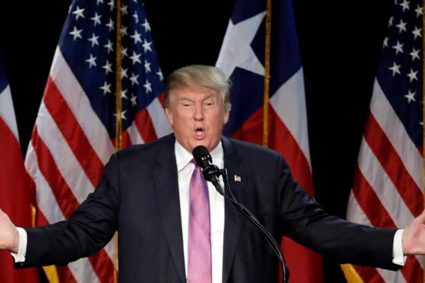 Donald Trump speaks at a rally last month in The Woodlands. He's certainly the favorite to...