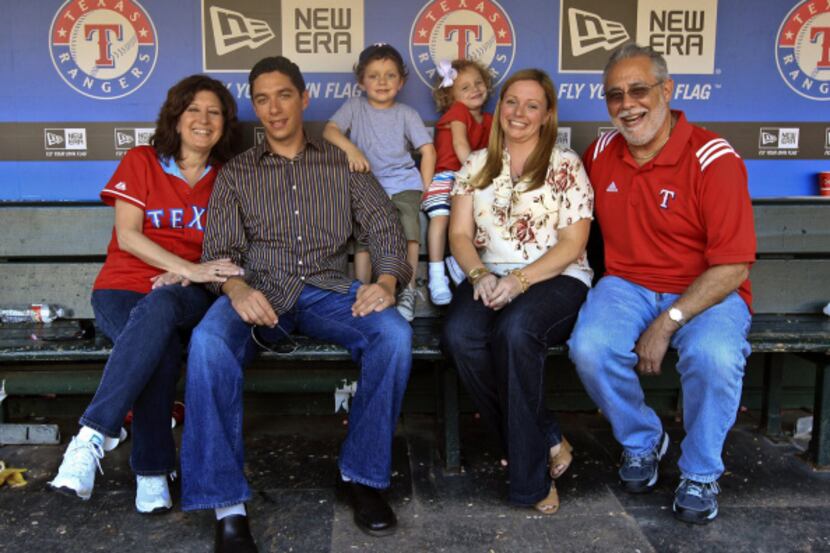 The family of Rangers general manager Jon Daniels includes (from left) mother Mindy, son...