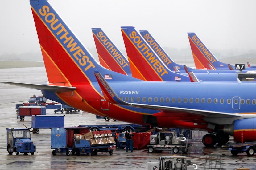 Southwest Airlines planes at Baltimore International Airport (BWI) on Dec 30, 2012.