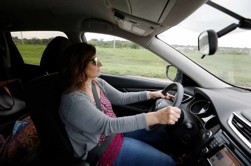 Amy Hardesty drives back to Norman, Okla., after finishing up teaching for the week at...