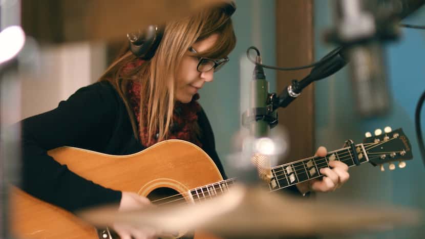 Lisa Loeb works on her new album in the recording studio. The 51-year-old is a graduate of...
