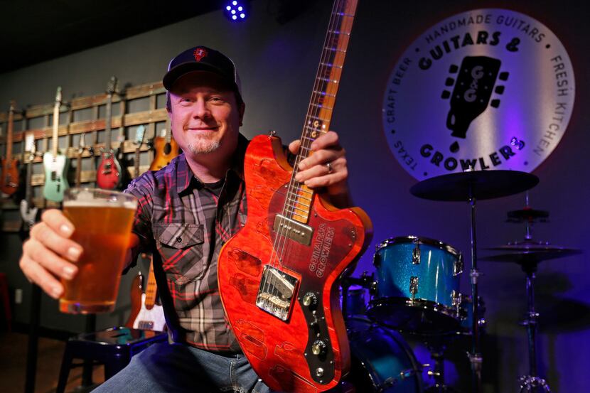 Guitars and Growlers co-owner Robert Baker is a longtime custom guitar builder. His bar now...