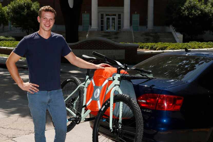 
Tyler Nelson, 23, invented TrunkMonkey as an SMU student and placed second in SMU’s...