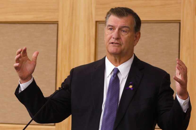 Dallas mayor Mike Rawlings speaks at the Cities, Suburbs, and the New American Symposium at...