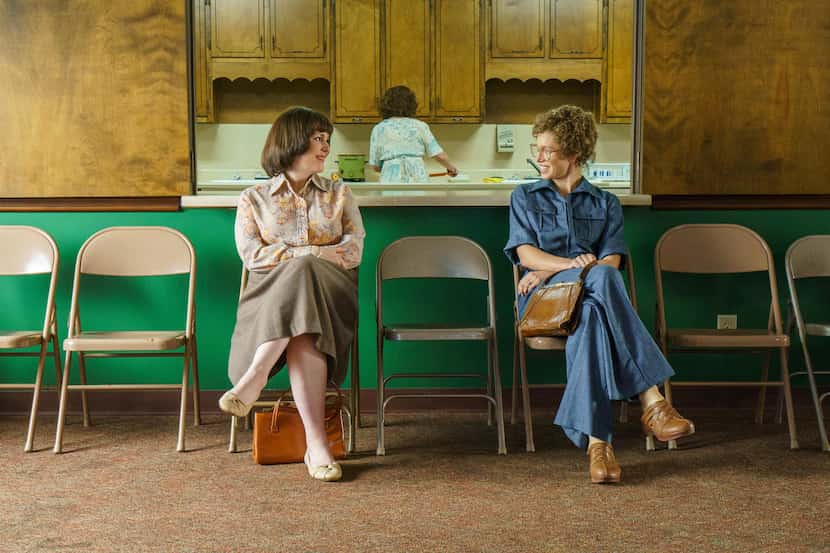 Jessica Beil, right, appears as Candy Montgomery and Melanie Lynskey as Betty Gore in...