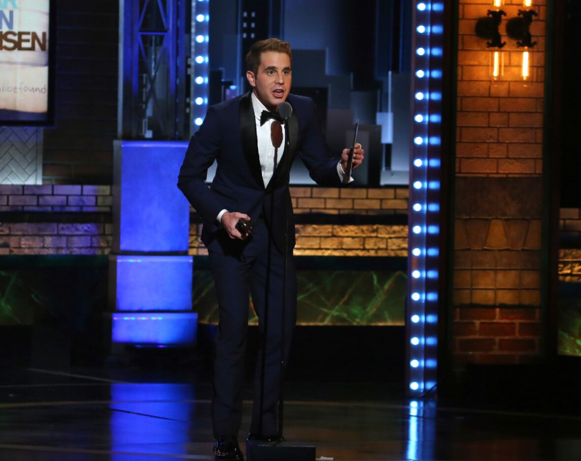 Ben Platt accepts the award for best performance by an actor in a leading role in a musical...