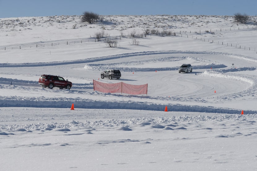 Lapping at the Bridgestone Winter Driving School in Steamboat Springs, Colo..