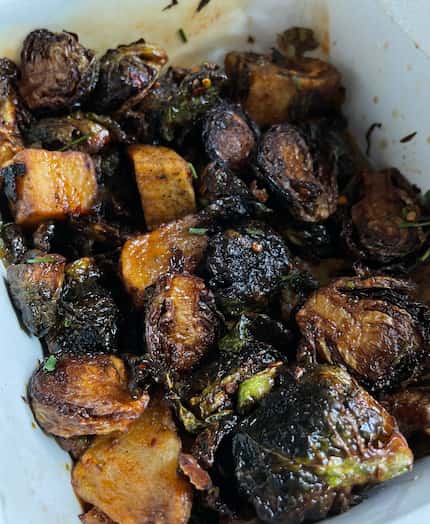 The Brussels sprouts and potatoes at Invasion in Old East Dallas are tossed with a spicy and...