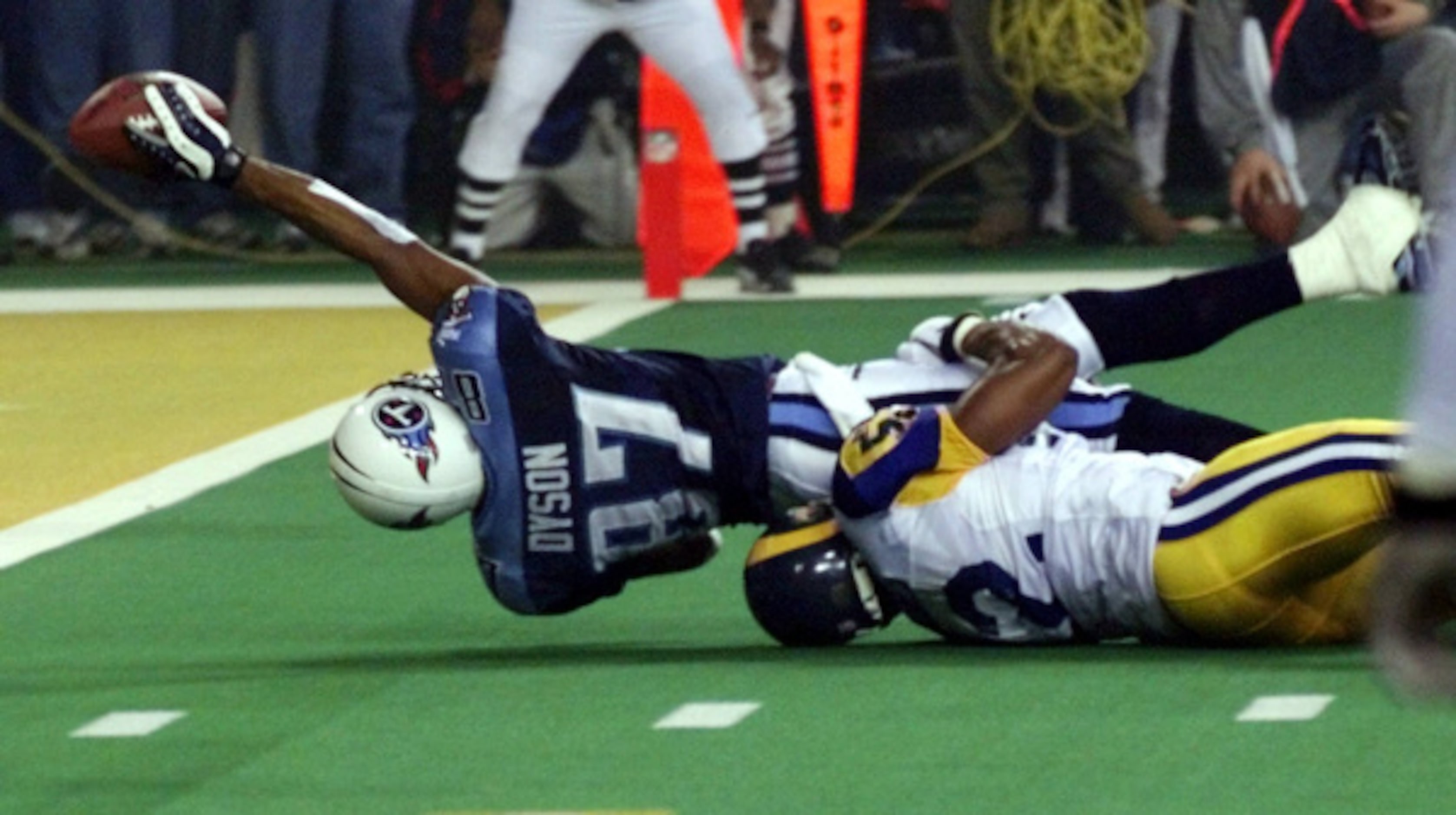 4. Mike Jones tackle:

There have been thousands of tackles in Super Bowl history but none...