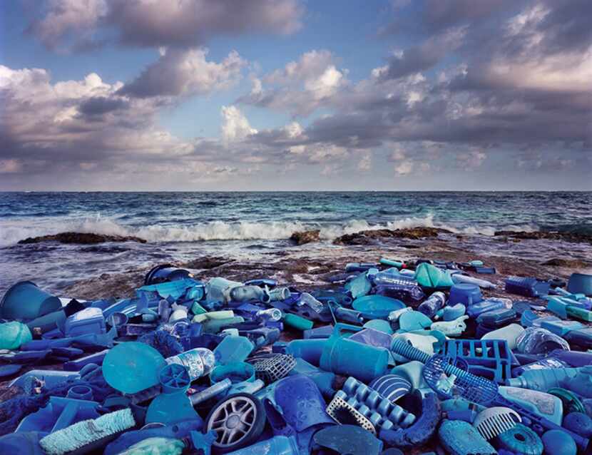  New York multimedia artist Alejandro Duran used plastic waste that floated up along...