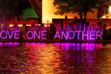 North Texas Light Brigade lit up the message "Love One Another" following the Dallas Ambush...