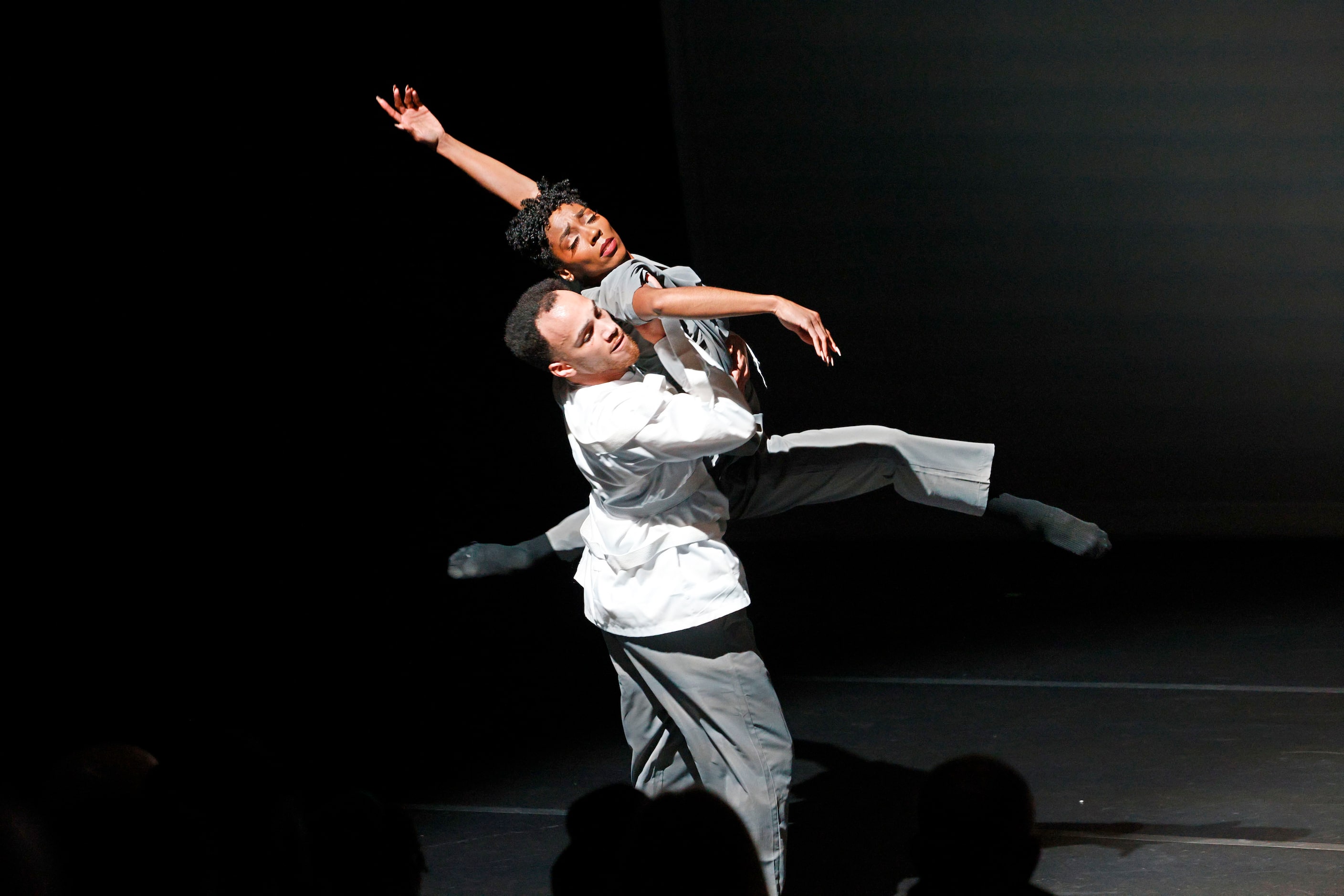 Former Dallas Black Dance Theatre dancers Dominiq Luckie and Sierra Noelle Jones perform “...