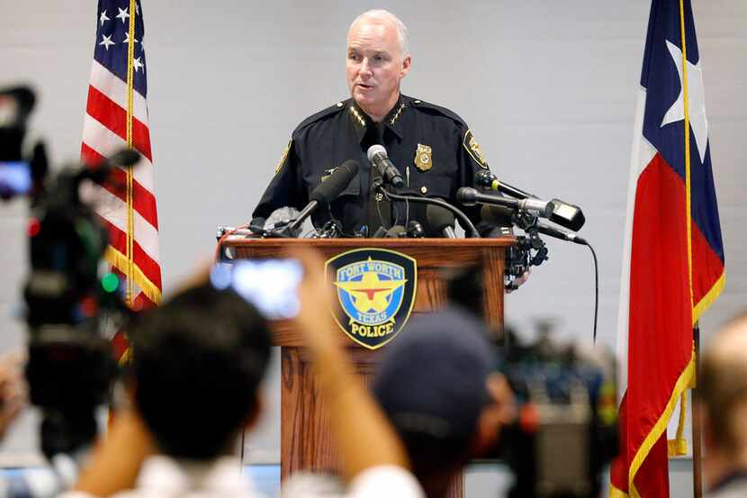 Fort Worth Police Chief Ed Kraus at a press conference on October 15, 2019.