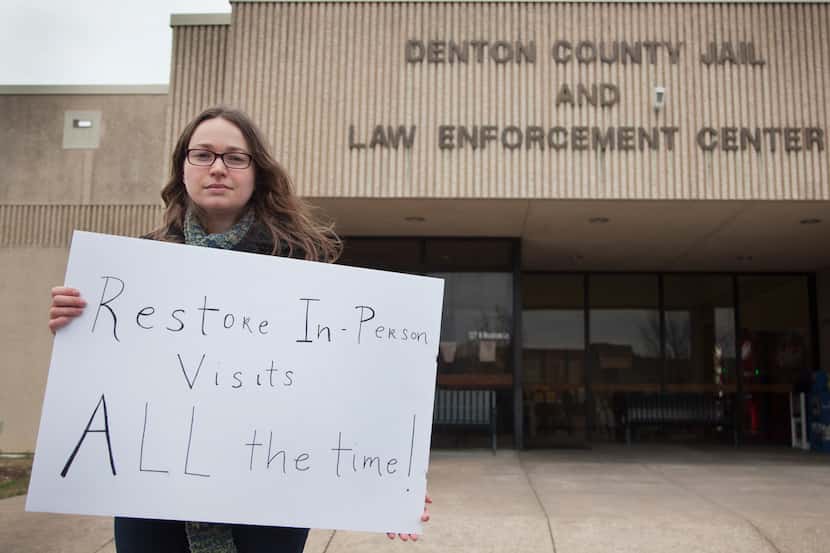 Jennifer Long poses in front of the Denton County Jail on Thursday, February 26, 2015. Long...