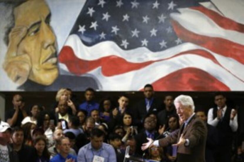  Former U.S. President Bill Clinton speaks at Paul Quinn College in Dallas on Monday,...