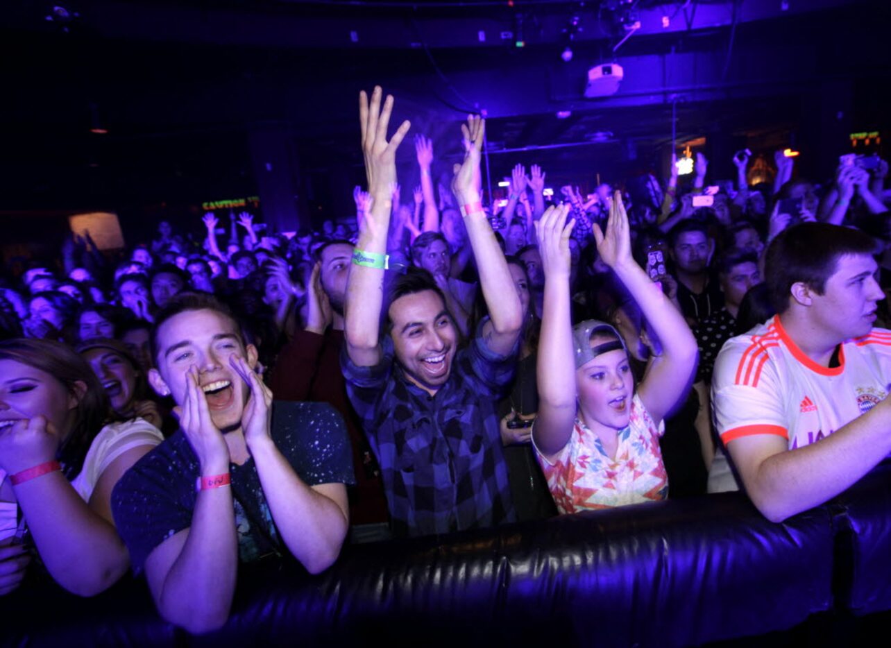 Fans cheer as Carly Rae Jepsen performs at House of Blues in Dallas, TX, on Feb. 19, 2016....