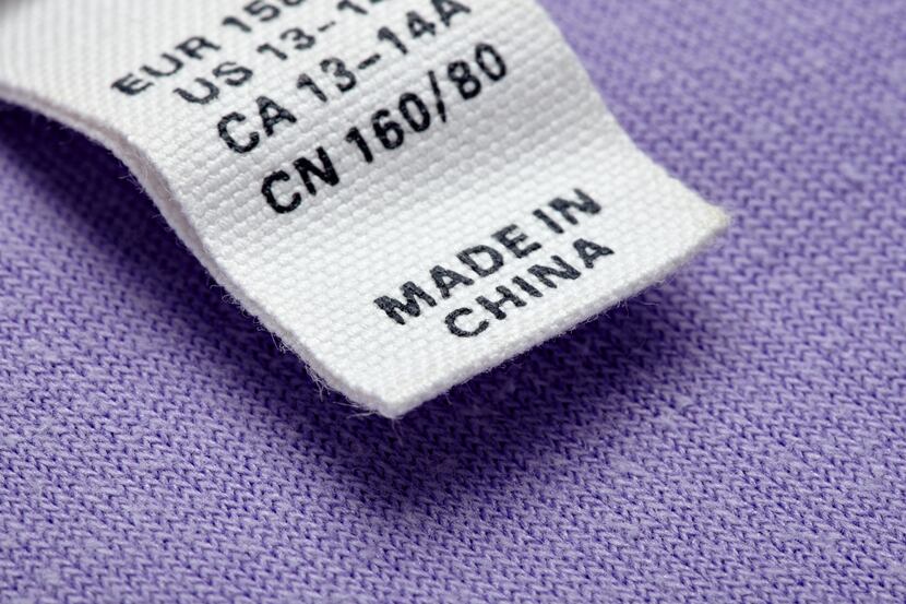 close up clothing label made in china