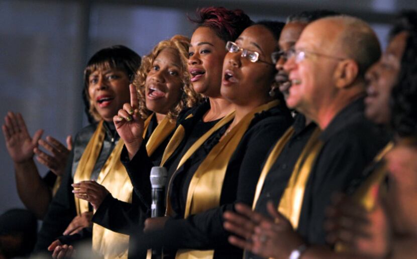 A choir made up of Frito-Lay employees performed during an event honoring the Rev. Martin...