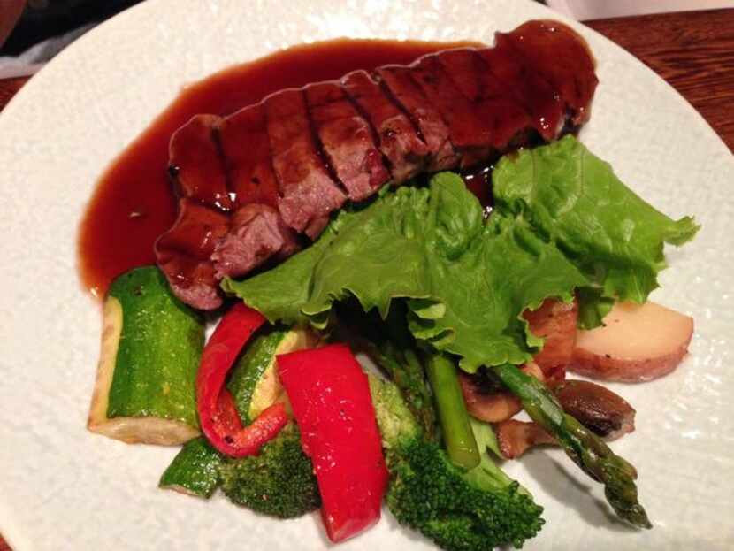 
Beef teriyaki, a main course, at Sushi Sake 
