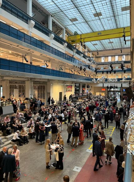 Foyer of the Isarphilharmonie in Munich, Germany, where the Dallas Symphony Orchestra...