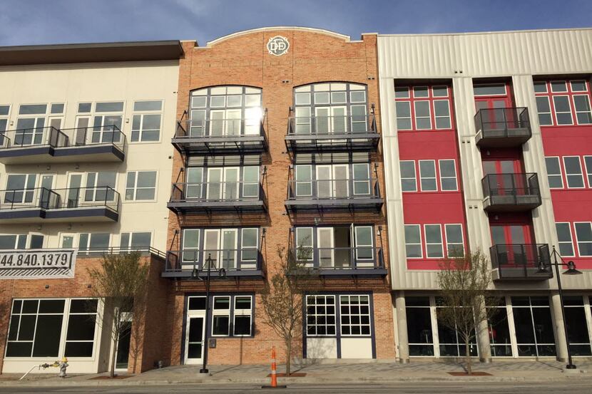 Dallas Fire-Rescue's logo appeared on the South Side Flats apartments in the Cedars.