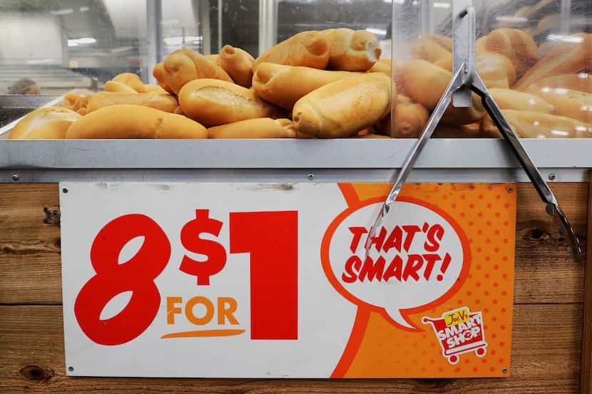 Fresh baked bolillos are displayed at the Joe V's Smart Shop store in Pasadena. The price...