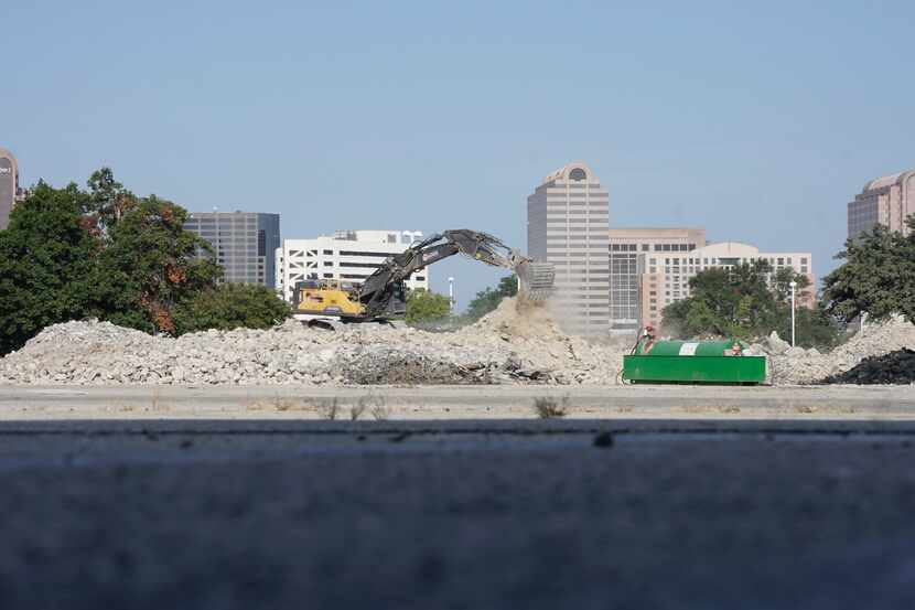 Work crews wrap up the demolition of Valley View Mall in Dallas.