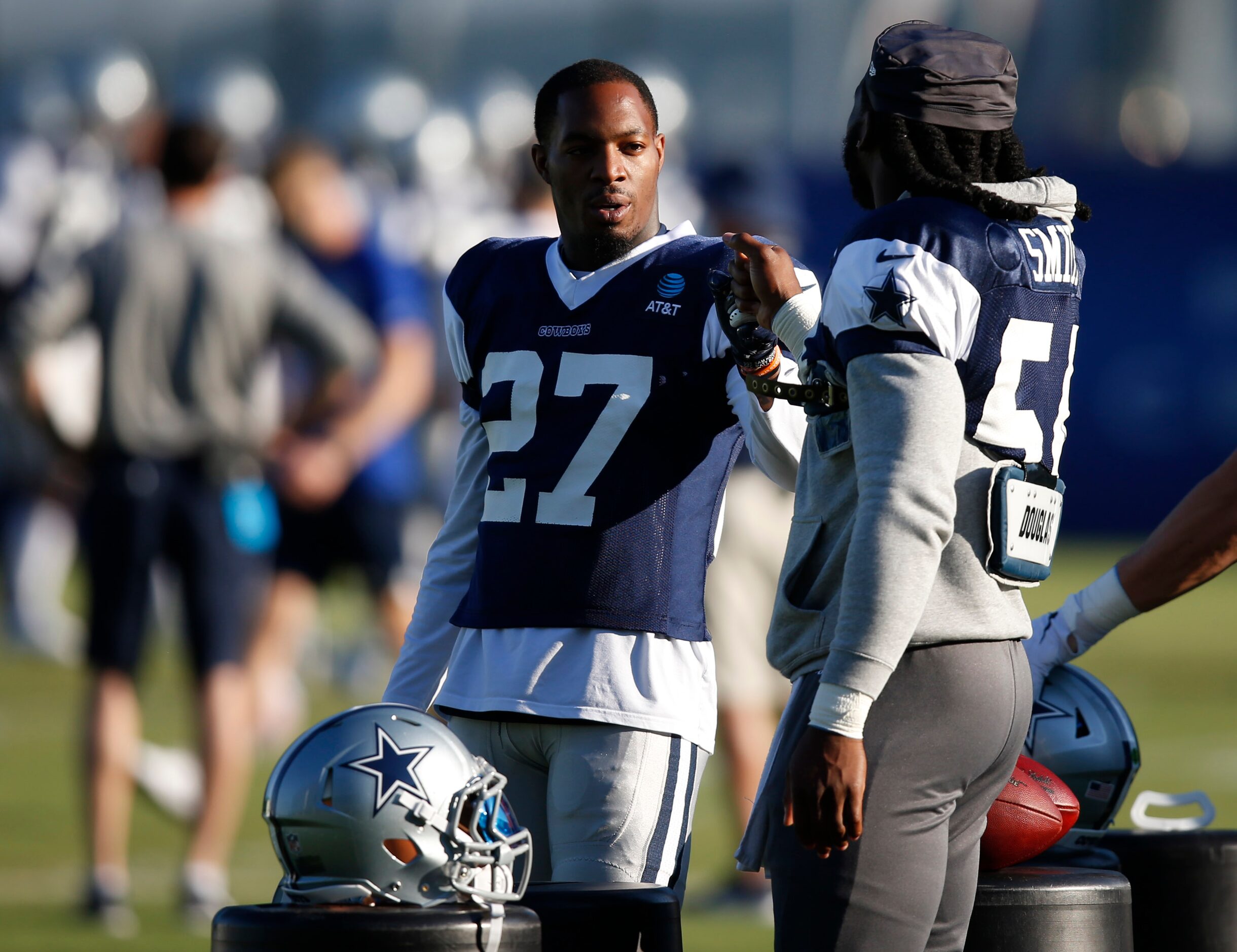 Dallas Cowboys safety Ha Ha Clinton-Dix (27) and Dallas Cowboys linebacker Jaylon Smith (54)...