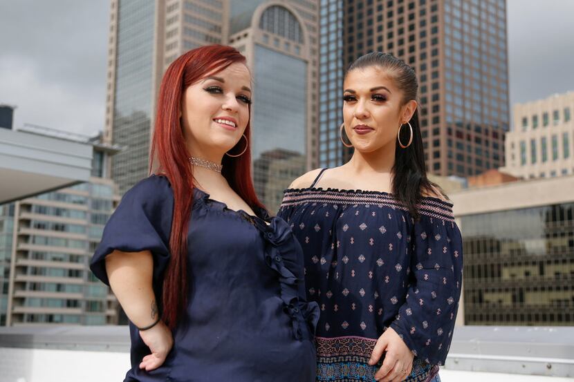 Bri Barlup, left, and Emily Fernandez of "Little Women: Dallas" stopped by our offices to...