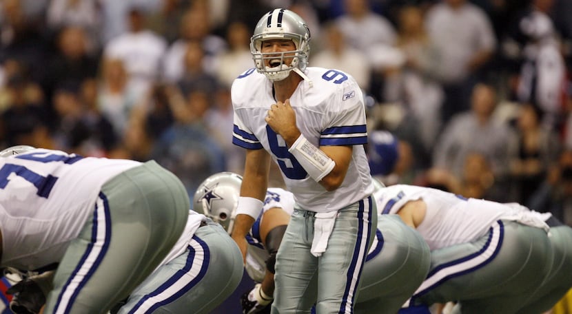 Tony Romo  barks out signals in a victory over the New York Giants on Oct. 23, 2006.