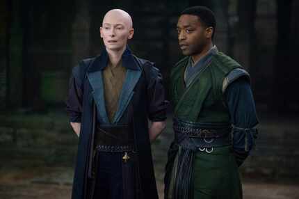 Tilda Swinton, left, and Chiwetel Ejiofor in a scene from Marvel's "Doctor Strange."