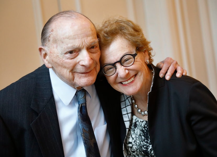 Famed Dallas attorney Jim Coleman (left) and Chief United States District Judge Barbara Lynn...