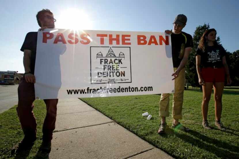 
Topher Jones (left) of Denton, Edward Hartmann of Dallas and Angie Holliday of Denton...