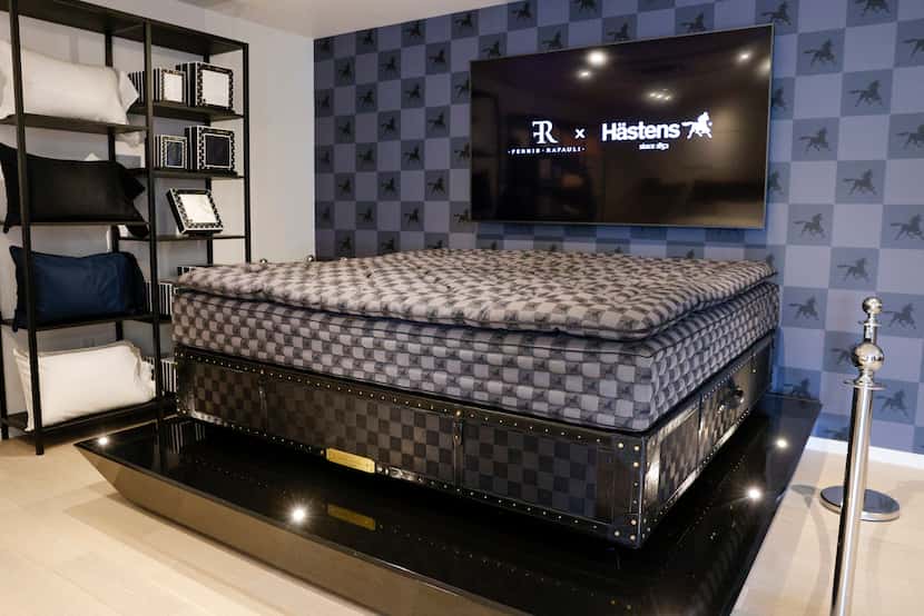 The Grand Vividus mattress on display at Hästens in Dallas. The mattress costs $670,000 and...