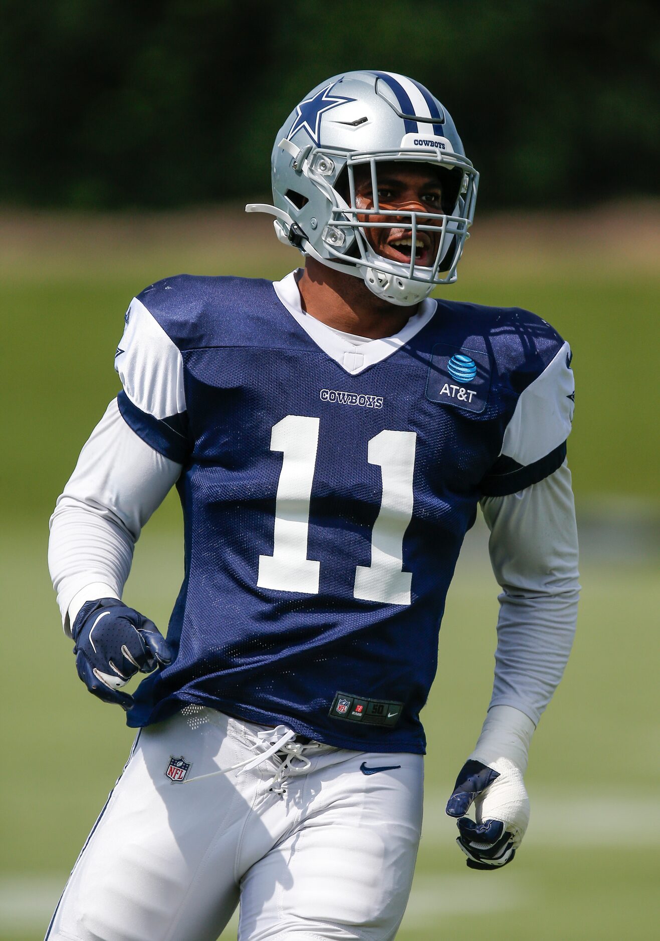 Dallas Cowboys linebacker Micah Parsons (11) participates during practice at The Star in...