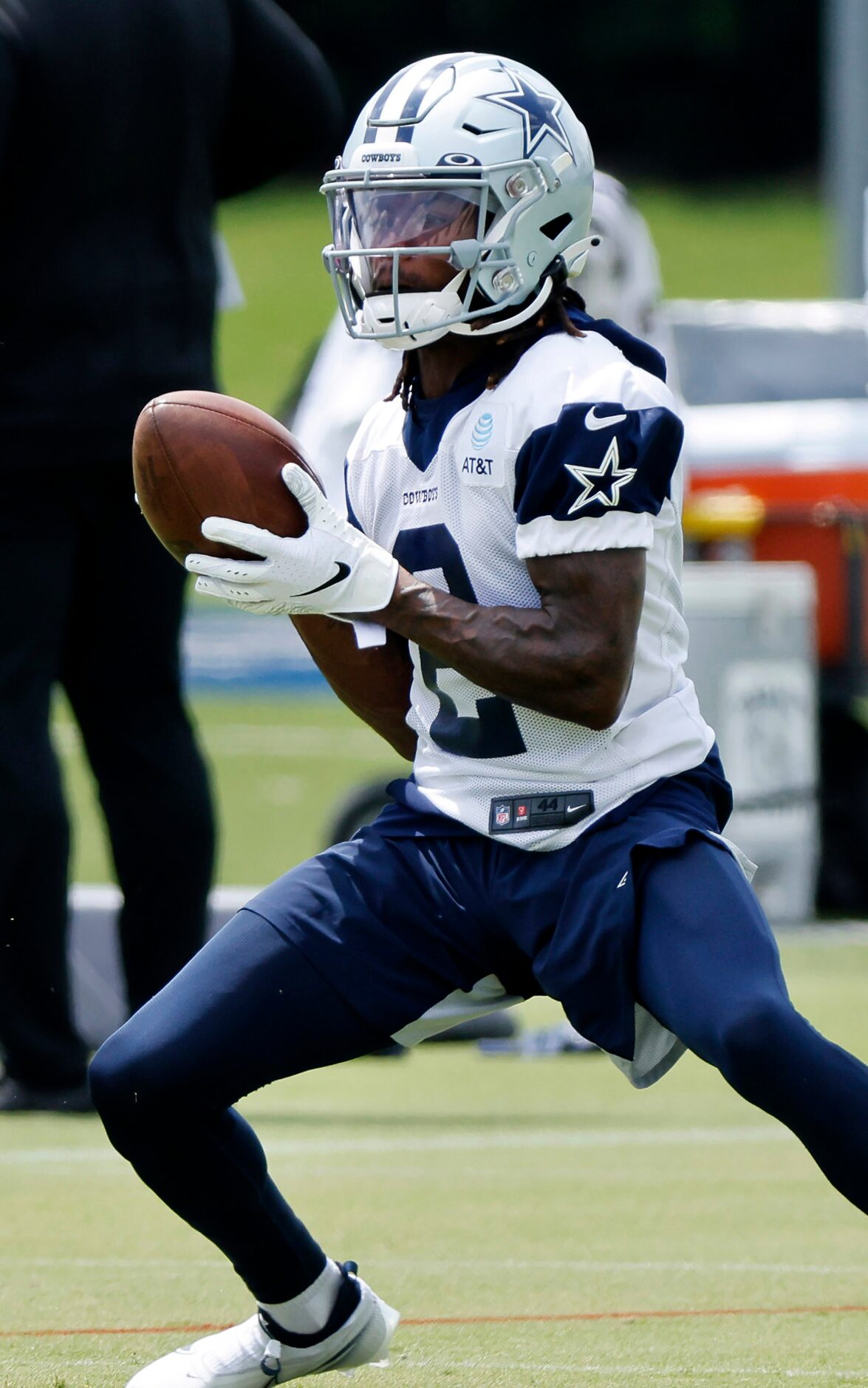 Dallas Cowboys wide receiver KaVontae Turpin (2) pulls in a kick during practice at The Star...