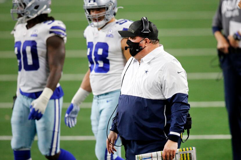 Dallas Cowboys head coach Mike McCarthy is pictured on the sideline during the fourth...